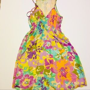 Walter Multicolor Printed Chiffon Tie Neck Dress